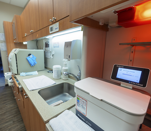 Sanitation and storage room in a dental office in Forest Grove