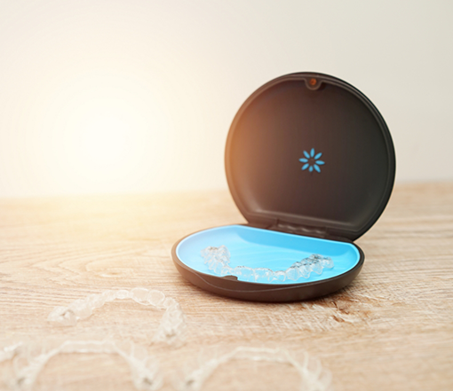 Plastic case for Invisalign clear aligners in Forest Grove