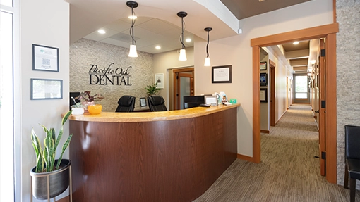 Front desk at Pacific Oak Dental in Forest Grove
